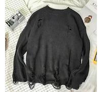 Juig Trou de Lavage déchiré Pulls en Tricot Hommes Femmes Streetwear Hip Hop Pulls Pull Mode surdimensionné Tout Match Hommes vêtements d'hiver