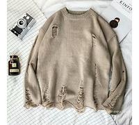 Juig Trou de Lavage déchiré Pulls en Tricot Hommes Femmes Streetwear Hip Hop Pulls Pull Mode surdimensionné Tout Match Hommes vêtements d'hiver