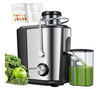 Juilist Centrifugeuse Extracteur de Jus 800W, 65MM Large Bouche en Acier Inox Centrifugeuse Fruits et Legumes a 2 Vitesses, Design Anti-goutte, Nettoyage Facile, Brosse de Nettoyage Incluse