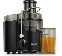 Juilist Centrifugeuse Extracteur de Jus, pour fruits et Légumes, Goulotte d'Alimentation 65 mm, 3 Réglages, Avec Brosse de Nettoyage, Facile à Nettoyer, Sans BPA, Noir