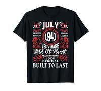 Juillet 1941 Anniversaire Vintage Étiquette Décorations Rétro Bday T-Shirt