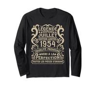 Juillet 1954-72 Ans Anniversaire Cadeau Vintage 1954 Manche Longue