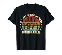 Juillet Anniversaire Est 1971 Édition limitée Vintage 55ème T-Shirt