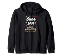 Juin 2009 Queen Since June 2009 Birthday Girl Women Sweat à Capuche