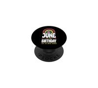 Juin, C'est Mon Anniversaire, Oui, Tout Le Mois, Boho Rainbow PopSockets PopGrip Adhésif