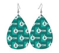 Juin est le mois de la sensibilisation au stress post-traumatique Ensemble de boucles d'oreilles en forme de larme en cuir Boucles d'oreilles pendantes douces et légères pour les femmes