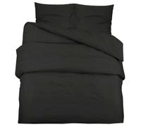 (JUIN SOLDES) Ensemble de housse de couette - JM - Standard 100 par OEKO-TEX - Noir 135x200 cm Microfibre légère EU14261