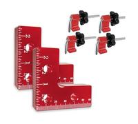 Juinrinet Carrés de Positionnement 90° Aluminium 2-Pack Cadres Armoires | Kit 2 carrés à 90° avec bords biseautés protègent les chants et assurent un alignement fiable pour le bois, précision.