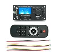 Juinrinet Carte décodeur Bluetooth Microphone intégré Appel 115mm | Carte décodeur Bluetooth avec micro intégré et fonction d'appel, écran LCD et prise en charge FM 87,5-108,0 MHz.
