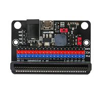 Juinrinet Carte Extension Microbit GPIO 5 V avec SDA S uzzer Integre | Alimentation USB 5 V et alimentation par tête CC 6-12 V, pratique pour ateliers et tests sur de grands projets variés.