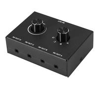 Juinrinet Commutateur Audio 4 Ports 3,5mm Stereo - Sortie A//D | Conçu avec circuit isolé, chaque signal reste indépendant et garantit que les 4 entrées ne influencent pas mutuellement.