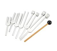 Juinrinet Diapason diagnostic auditif facile aluminium | Ensemble de 6 diapasons en aluminium et bois (128-4096 Hz) avec marteau, conçu pour le diagnostic auditif et les vibrations.
