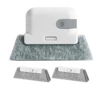 Juinrinet Outil Brosse vitres à tête Amovible Flexible Gris | 1 x brosse de nettoyage et 2 x têtes de remplacement incluses, couleur gris plastique .