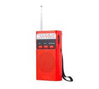 Juinrinet Radio de Poche FM AM Portable, éclairage LED et Carte TF | Éclairage de secours à bouton et lampe LED intégrée pour ; allumez vite le chemin même en faible lumière.