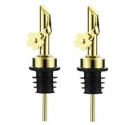 Juinrinet Verseurs d' - 2-Pack Acier Inoxydable, Couvercle Étanche Or | Design Élégant et Fonctionnel: motif floral doré et becs en trompette à goutte-contrôle, bouchon TPE robuste anti-fuite.