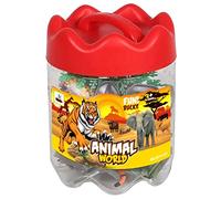 JUINSA Pot 24 animaux Jungle 10 cm avec tapisserie pour jouer