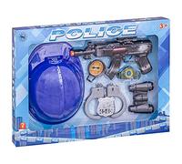 JUINSA- Set de Police avec Casque. Boîte 44x32x8, 700645, Multicolore