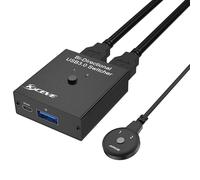 JUIR-Usb 3.0 Switch,2 En 1 Sortie/1 Entrée 2 Sorties Bidirectionnel Usb Commutateur Pour 2 Ordinateurs Partager 1 Périphérique Usb,Tel Que Scanner Clavier Clés Usb Disques Durs Souris Casque