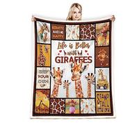 Juirnost Couverture Polaire Girafe pour Femmes, Hommes et Enfants Just A Girl Who Loves Girafes Couverture Polaire Confortable 127 x 152,4 cm pour décoration d'intérieur pour lit, canapé