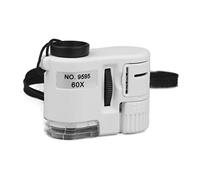 JUIYU Kit d'accessoires pour microsc 60x Loupe Loupe avec LED Microscope de Poche Lumineuse légère Bijoux de Poche Lames de Microscope