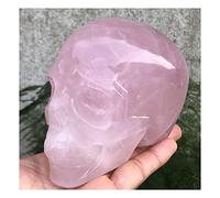 JUIYU Pierre de Cristal Crâne de Quartz Rose Naturel Reiki sculpté à la Main Cadeaux de Noël Cadeaux (Size : 400-500g)