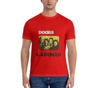 jujiabao Doors-L-A-Woman-Mixed-Text-T-Shirt-Men-s-t-Shirts-Blank-t-Shirts Red 3XL