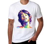 jujiabao New-Mick-Jagger-T-Shirt-T-Shirt-Short-Oversized-t-Shirt-Black-t-Shirts-for-Men White M