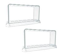 JUJNE 2 tubes à essai en plastique transparent en rack 6 trous du support du tube d'essai de laboratoire 16,7 x 8 x 3 cm