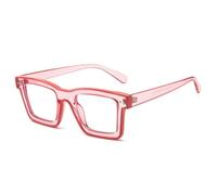 JUJNTNT Beliebte Mode Candy Farbe Brillengestell Frauen Klar Männer Nieten Rahmen (Pink)