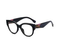 JUJNTNT Brillengestell für Damen in verschiedenen Farben, UV400 (schwarz-rosa Bein)
