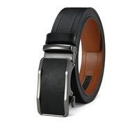 JUJNTNT Ceinture en cuir tendance pour homme Ceinture en cuir pour homme Ceinture à cliquet à boucle automatique pour affaires (135 cm/40ZDK679W-BK)