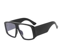 JUJNTNT Lunettes de soleil à monture large pour femmes et hommes, protection UV en polycarbonate (noir)