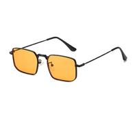 JUJNTNT Lunettes de soleil carrées exquises pour hommes, en alliage, style tendance pour femmes, style hip-hop, idéales pour les voyages (orange)