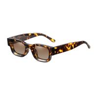 JUJNTNT Lunettes de soleil carrées tendance pour femmes, style rétro punk, UV400, tendance (dégradé de thé léopard)