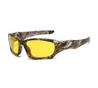 JUJNTNT Lunettes de soleil homme style steampunk futuriste, idéales pour les sports de plein air, le cyclisme et la conduite (jaune camouflage).
