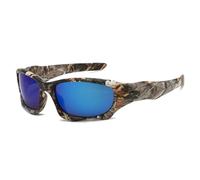 JUJNTNT Lunettes de soleil homme style steampunk futuriste, pour sports de plein air, cyclisme et conduite (bleu camouflage)