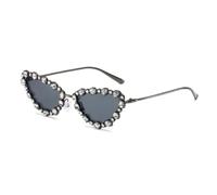 JUJNTNT Lunettes de soleil œil de chat diamant pour femmes, style rétro cristal, pour hommes, style vintage luxueux, protection UV400 (noir canon de fusil)