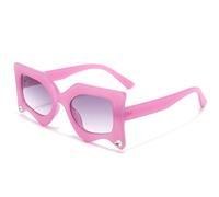 JUJNTNT Lunettes de soleil œil de chat irrégulières pour femmes, luxueuses et élégantes, pour soirées en plein air, UV400 (C5Violet)