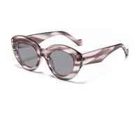 JUJNTNT Lunettes de soleil œil de chat pour femme, monture épaisse, style punk, luxe, UV400 (gris fleur)