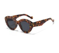 JUJNTNT Lunettes de soleil œil de chat pour femme, monture épaisse, style punk, luxe, UV400 (léopard-noir)