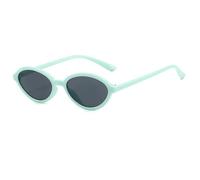 JUJNTNT Lunettes de soleil œil de chat pour femme, style rétro, protection UV en polycarbonate (bleu clair-noir)