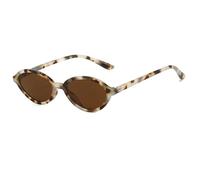 JUJNTNT Lunettes de soleil œil de chat pour femme, style rétro, protection UV en polycarbonate (léopard-marron)