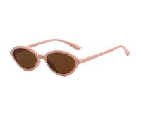 JUJNTNT Lunettes de soleil œil de chat pour femme, style rétro, protection UV en polycarbonate (rose-marron)
