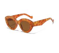 JUJNTNT Lunettes de soleil œil de chat pour femmes, monture épaisse de luxe punk Uv400 (léopard-marron).