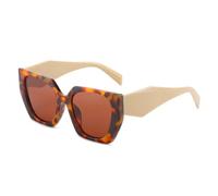 JUJNTNT Lunettes de soleil œil de chat surdimensionnées pour femmes et hommes, style rétro, couleur Uv400, polygone (4)
