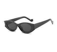 JUJNTNT Lunettes de soleil œil de chat vintage pour femmes et hommes, petites, colorées, rétro, steampunk, UV400 (C1 noir-noir)