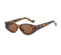 JUJNTNT Lunettes de soleil œil de chat vintage pour femmes et hommes, petites, colorées, rétro, steampunk, UV400 (C2 Léopard-Marron)