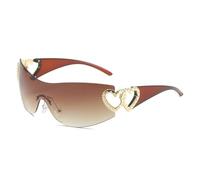 JUJNTNT Lunettes de soleil monobloc sans monture pour femme, sport enveloppant le cœur (3)