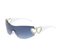 JUJNTNT Lunettes de soleil monobloc sans monture pour femme, sport enveloppant le cœur (4)