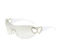 JUJNTNT Lunettes de soleil monobloc sans monture pour femme, sport enveloppant le cœur (6)